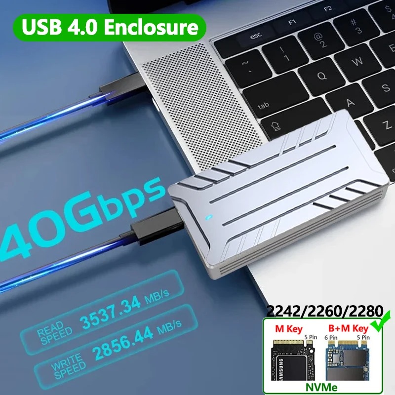 USB4 40Gbps M.2 NVMe SSD Enclo - đánh giá và giá Thunderbolt 4 External Ssd 4Tb