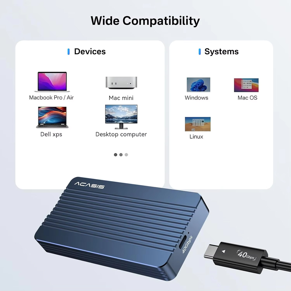 ACASIS 40Gbps M.2 NVMe SSD Enc - đánh giá và giá 8Tb M2 Nvme Ssd