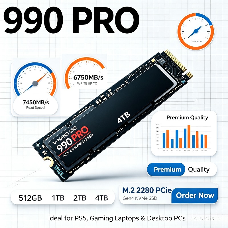 990 PRO Genuine SSD – 512GB/1T - đánh giá và giá Pcie 4.0 4Tb 2280 Ssd 7450Mbps
